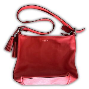 Coach | Crossbody Large Pink Scarlet Leather Duffle Crossbody Bag